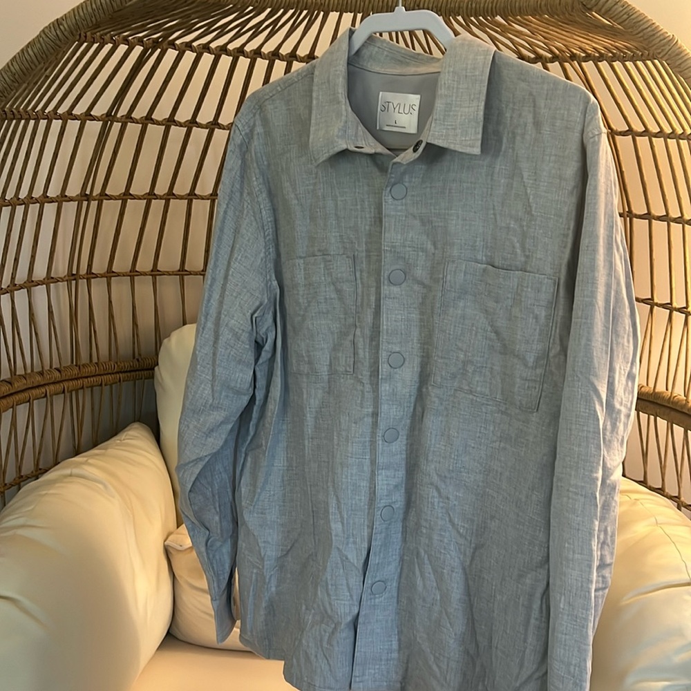 Men’s Large Stylus grey button up. Really cozy lining. New with tags